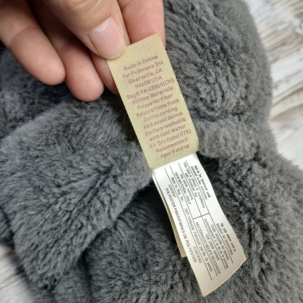 Folkmanis Grey Persian Cat Hand Puppet Plush Movable Mouth Grey 2850